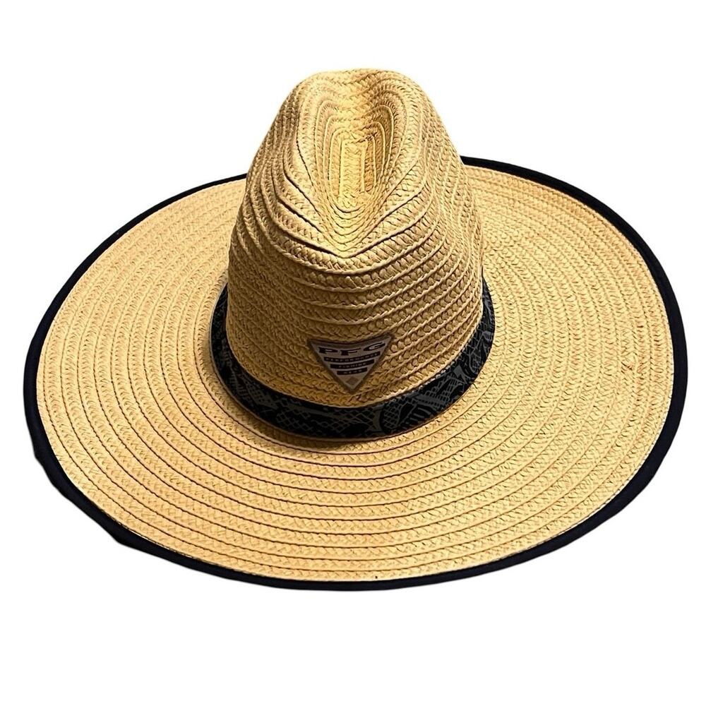 COLUMBIA PFG BAHA Straw Hat, Tan & Black, CU0244 1934331| Size: S/M